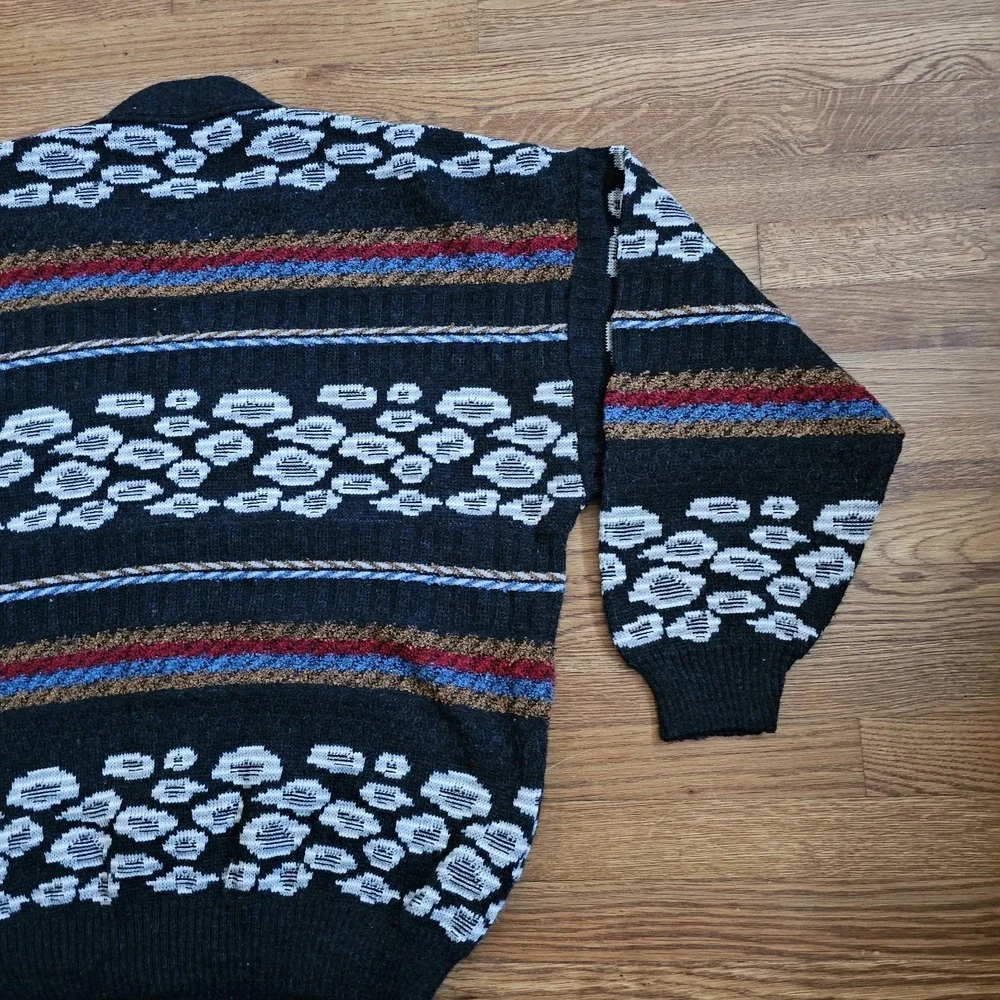 Vintage PRONTO UOMO Grandpa Cardigan Sweater Multicolor  Men's  XL (54)  ITALY